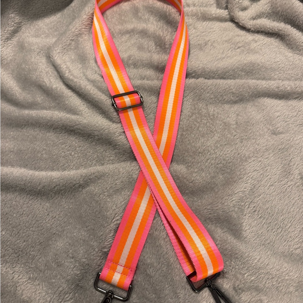HAUTE SHORE Pink and Orange Handbag strap w